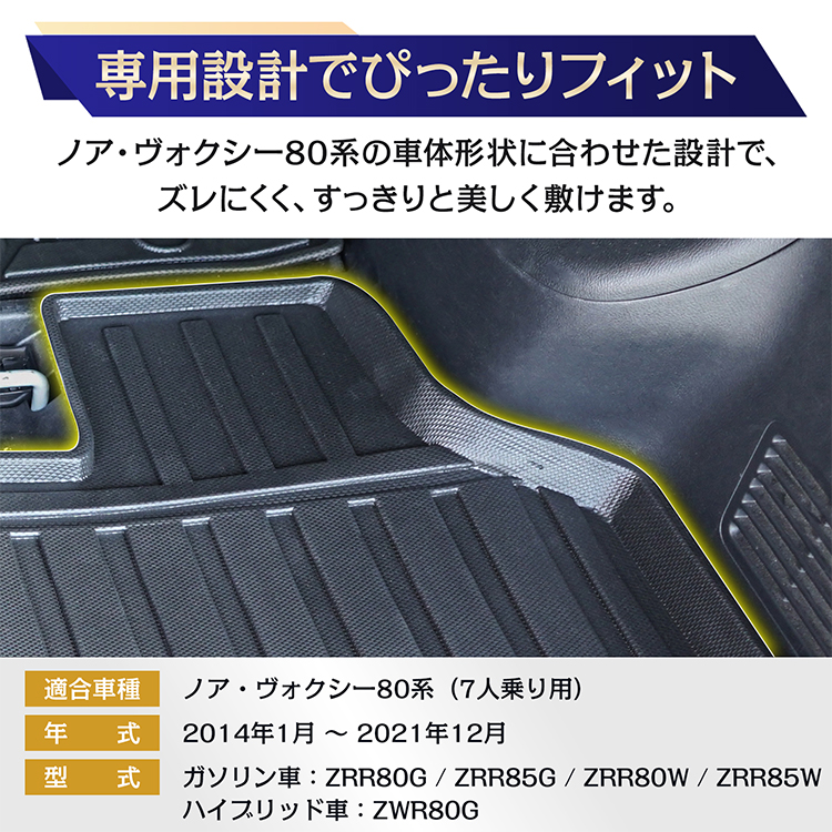 車用 フロア ラゲッジ フルセット マット ノア ヴォクシー 80系 専用 7