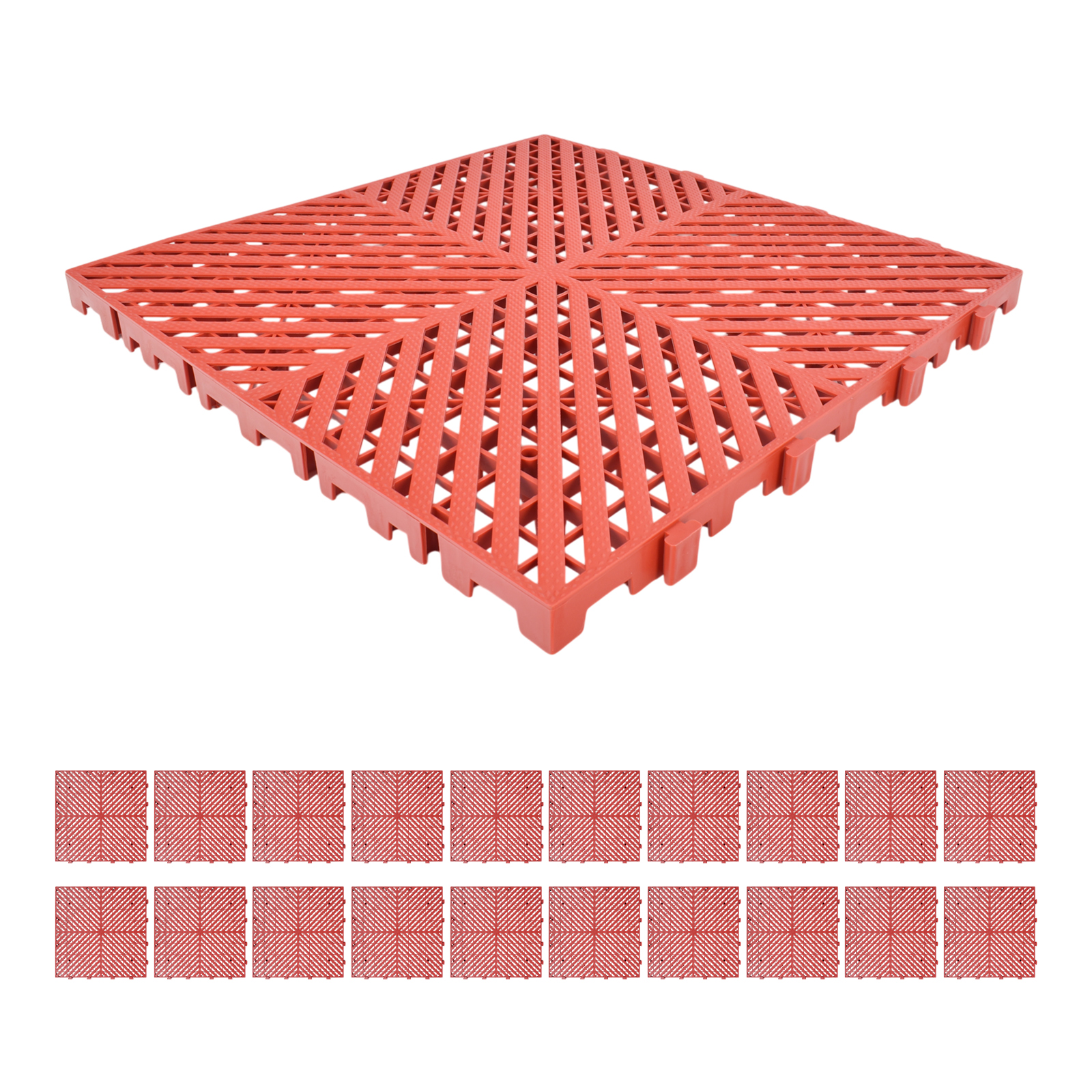ガレージタイル 同色 20枚 セット フロアタイル 厚さ2.5cm 40cm 頑丈