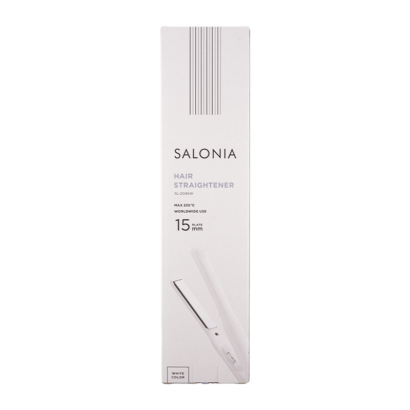 サロニア スチームモイスチャーストレートアイロン ホワイト SALONIA サロニア ストレートヘアアイロン 15mm ホワイト SL
