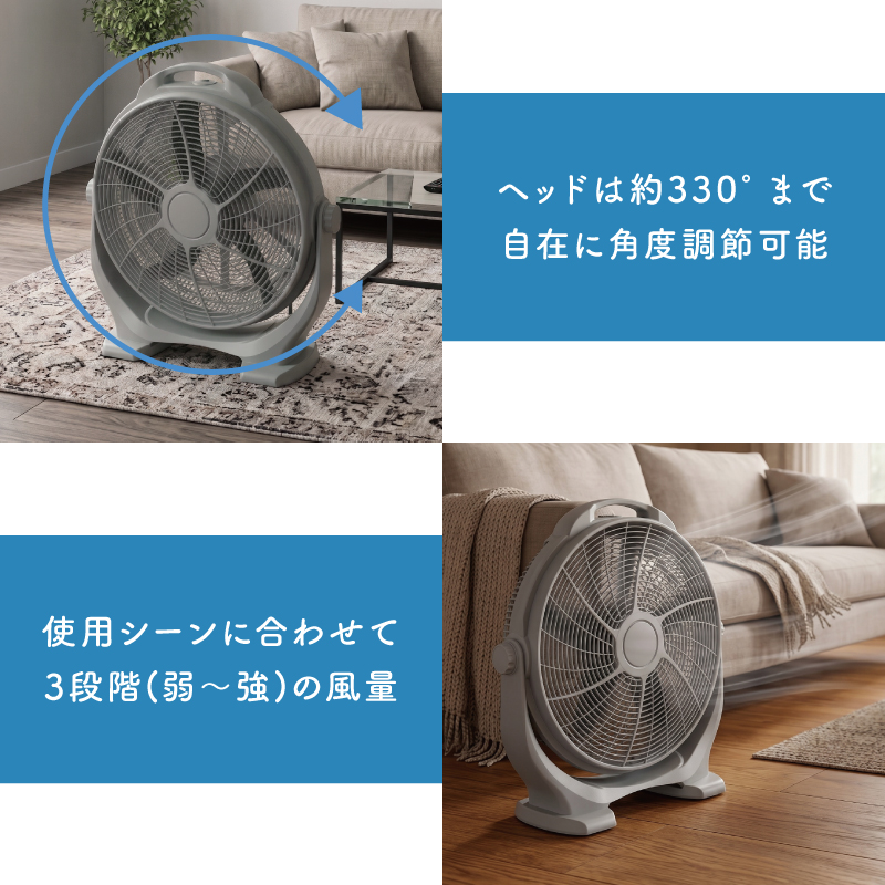 S.Kjapan 新発売 大型 サーキュレーター 46cm 工場扇風機 5枚羽根 風量