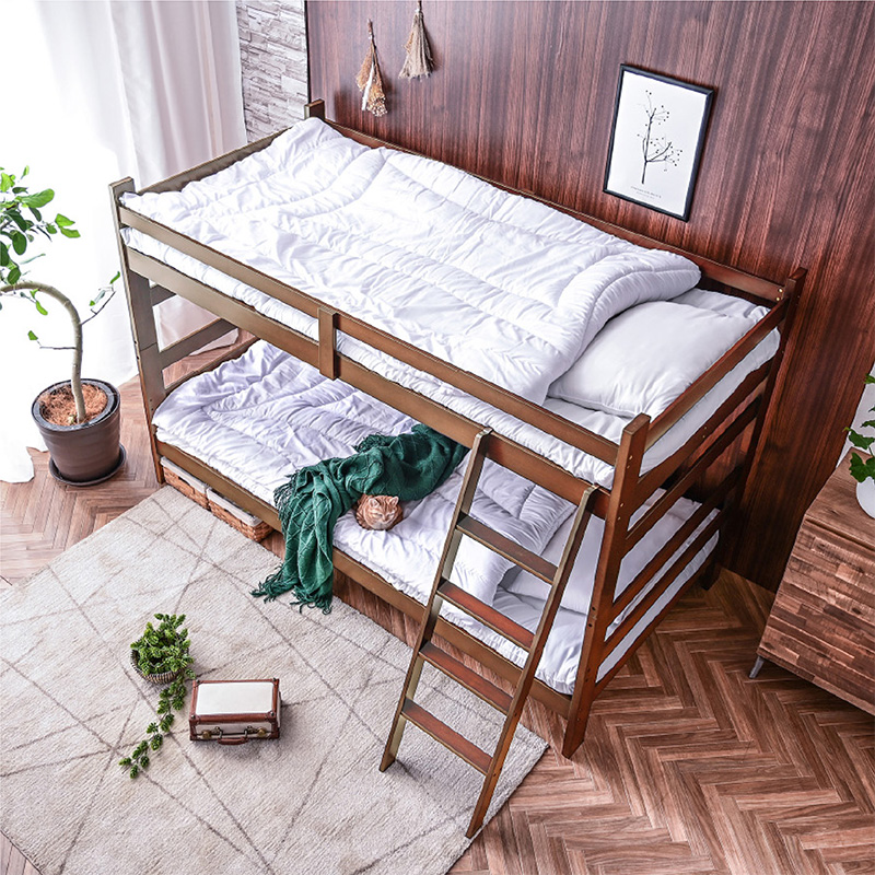 二段ベッド 2段ベッド 天然木 竹製 大人用 子供 耐荷重500kg シングル