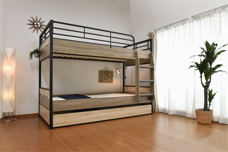ガイア 三段ベッド 3段ベッド 耐荷重500kg 親子ベッド スライド 収納式 