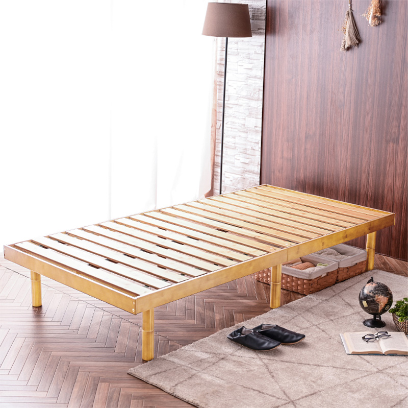 ベッド ベッドフレーム シングルベッド 最安値挑戦 天然木 竹 すのこベッド ローベッド 竹製 エコ...