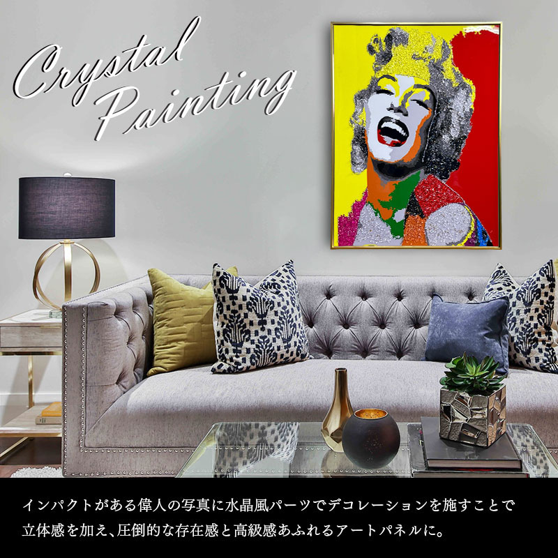 水晶パネル アートパネル 水晶絵 60×80cm 金フレーム付き 偉人