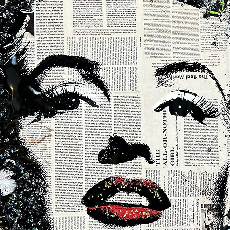 水晶パネル アートパネル 60×60cm ポップアート 黒フレーム付き