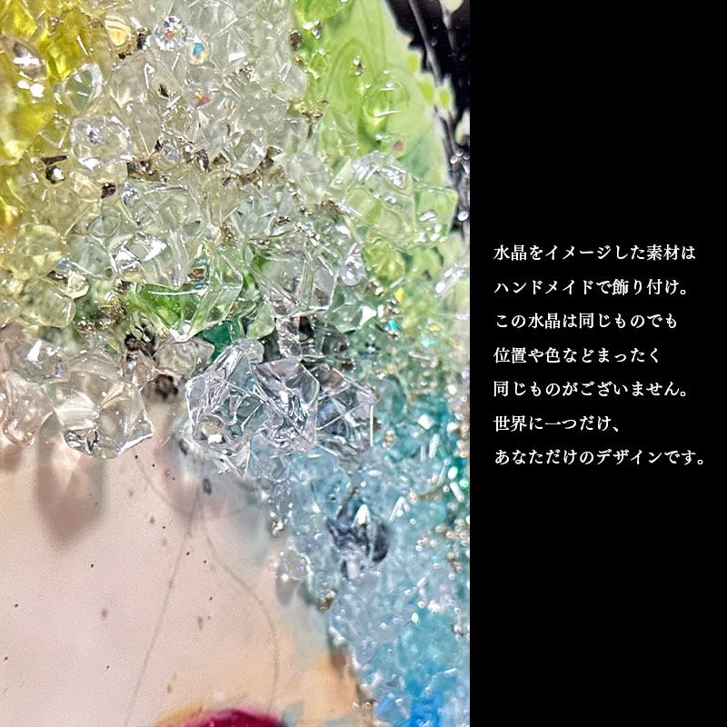水晶パネル アートパネル 60×60cm ポップアート 黒フレーム付き