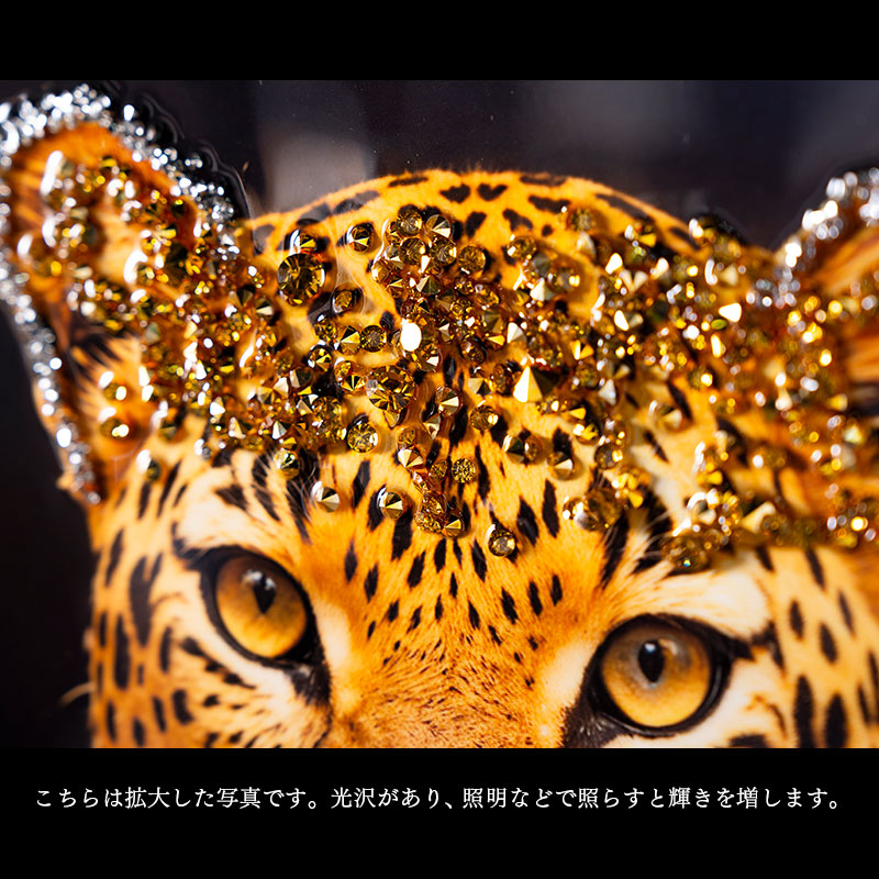 水晶パネル アートパネル 50×50cm 開運画 黒フレーム付き 虎 寅 魔除け