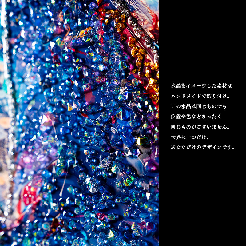 水晶パネル アートパネル 40×50cm 50×40cm イルカ ドルフィン 海 銀