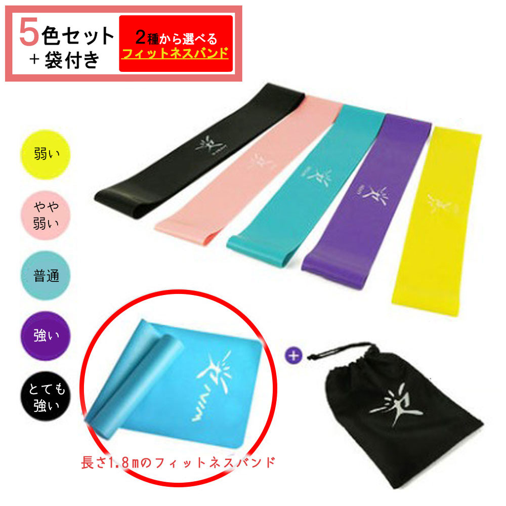 エクササイズバンド トレーニングチューブ フィットネスチューブ ゴムバンド ヨガバンド 強度別5本セット 自宅トレーニング 爆買 |  | 01