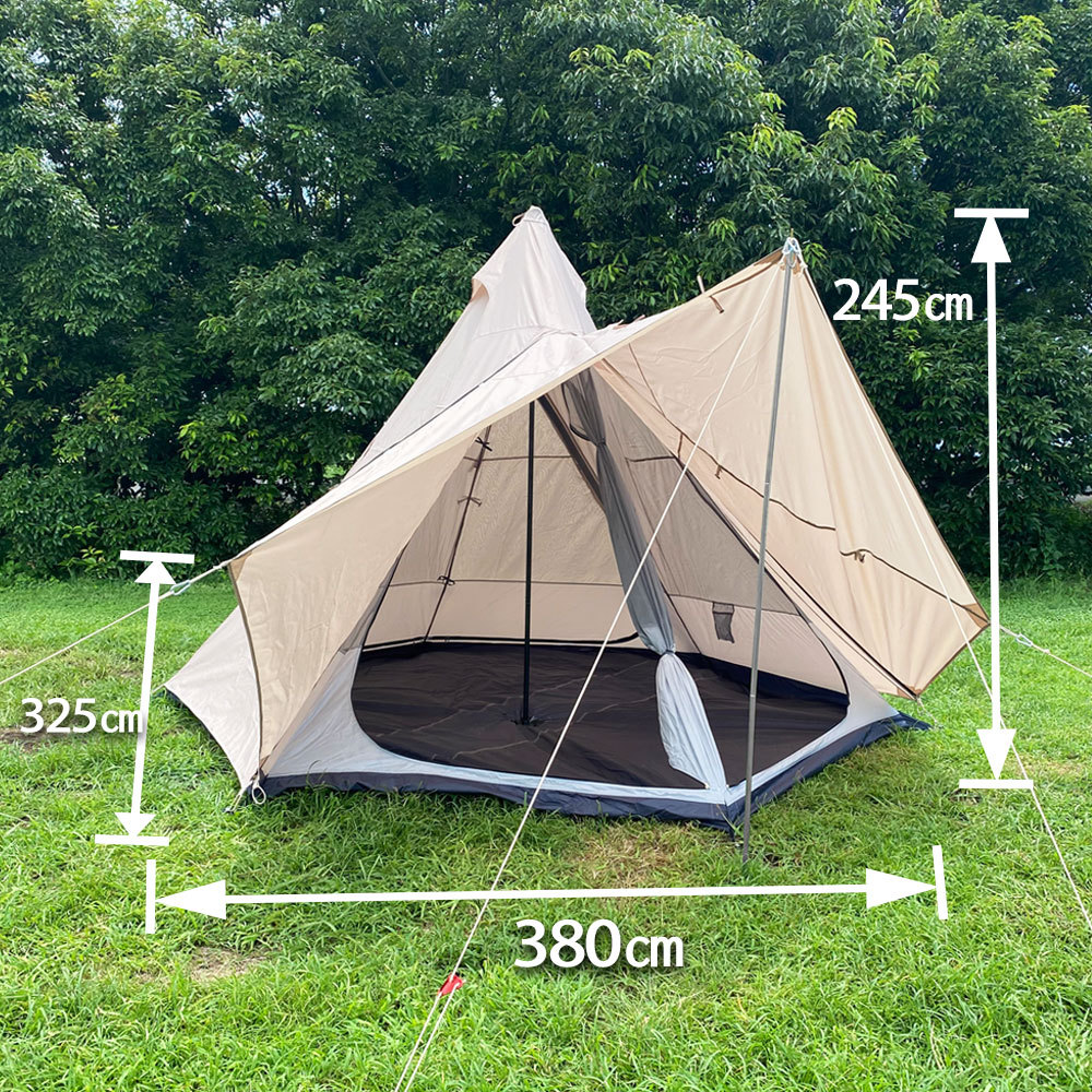 テント ワンポールテント インナーテント付き おしゃれ 大型 軽量 ファミリー キャンプ アウトドア キャンピング 3人 4人用 5人 6人用  txz-1115