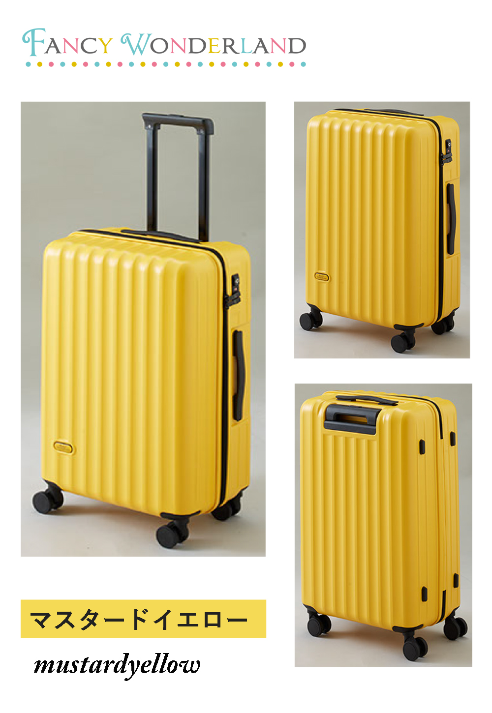 キャリーバッグ スーツケース キャリーケース lサイズ l ハード ty2301-l ファスナー おしゃれ かわいい 7泊 10泊 軽量 海外旅行  tsa fancywonderland