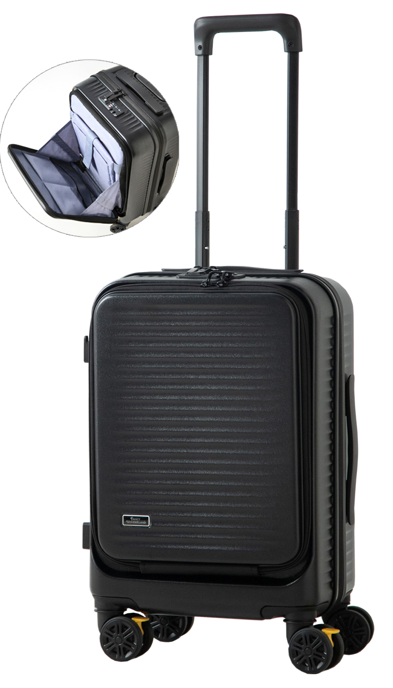 スーツケース 機内持ち込み フロントオープン ストッパー付き 軽量