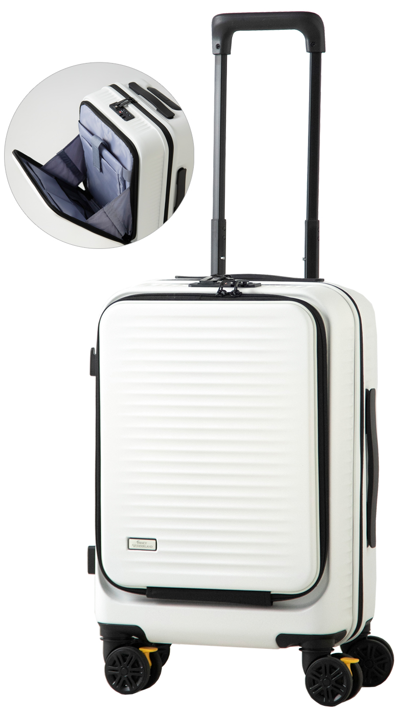 スーツケース 機内持ち込み フロントオープン ストッパー付き 軽量 