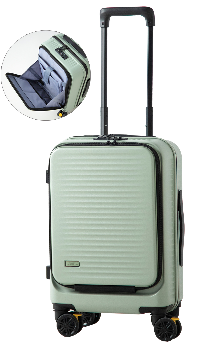 スーツケース 機内持ち込み フロントオープン ストッパー付き 軽量 