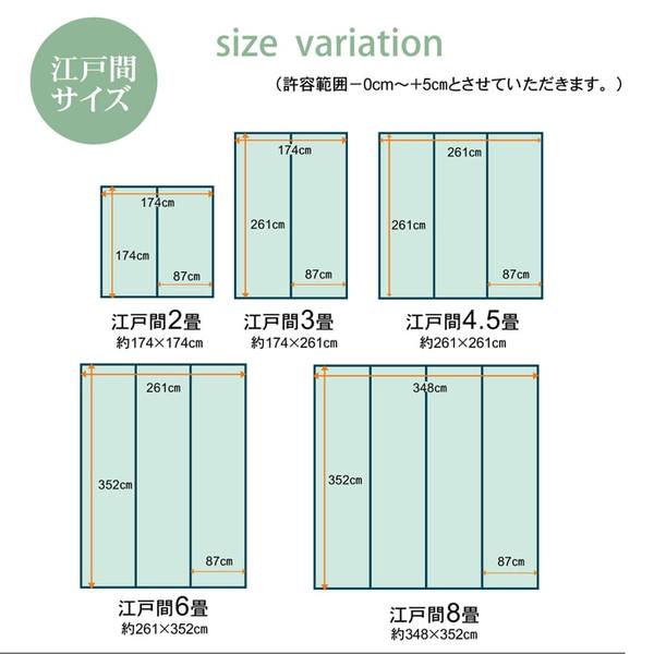 PP ラグマット/フロアマット 〔ブラウン 江戸間6畳 約261×352cm〕 日本