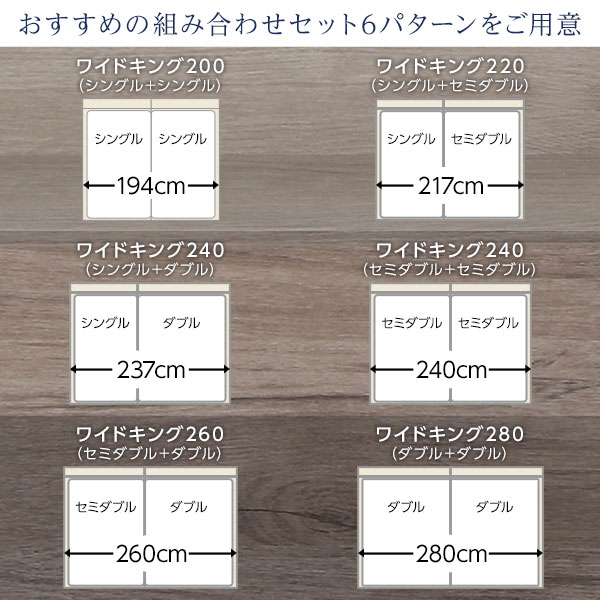 ベッド ワイドキング200(S+S) ポケットコイルマットレス付き