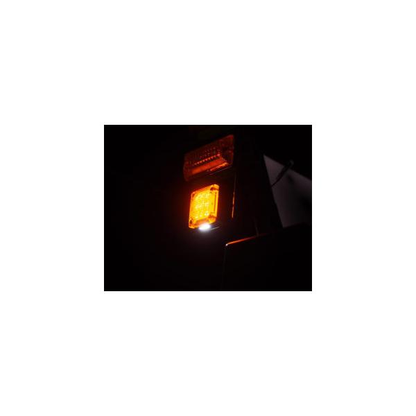 花魁 JAPAN サイドマーカー イエロー 24V LED メッキ 黄 トラック マーカーランプ マーカー スクエア クリスタルカット ライト OSM-GR-24CL｜lucus-parts｜02