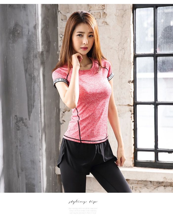 レディース用 スポーツウエア 半袖 フィットネス