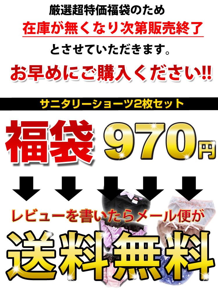 訳ありのため激安！サニタリーショーツ2枚セットが買える。