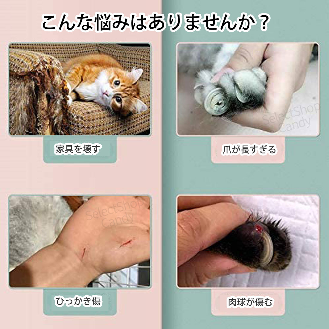 ペット用つめ切り　犬　安全ストッパー　つめヤスリ付き