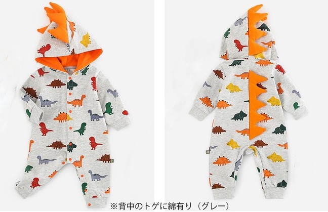 ロンパース 恐竜 怪獣 ダイナソー ベビーウェア 新生児 赤ちゃん 長袖