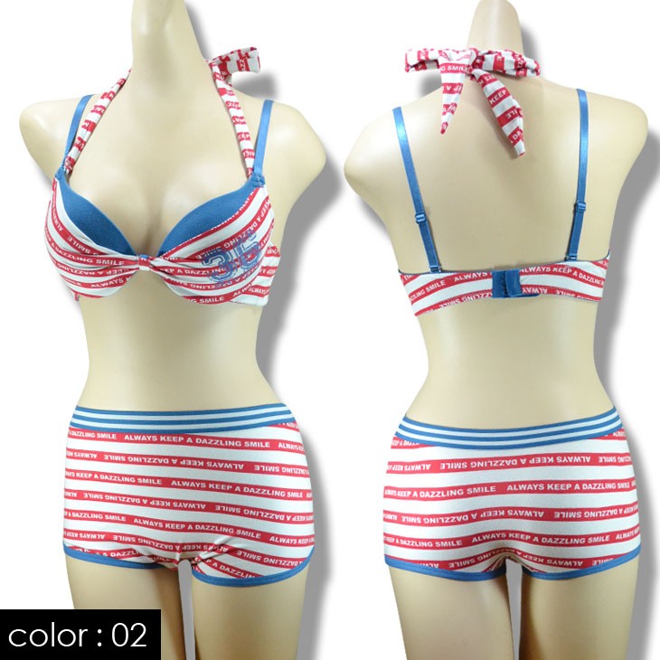 有名国内メーカー ホルターネック ブラジャーショーツ