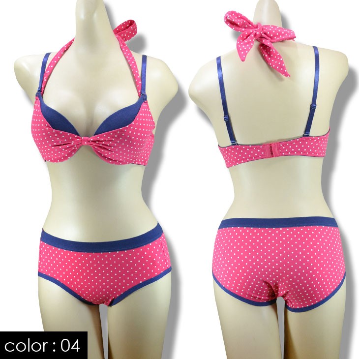 有名国内メーカー ホルターネック ブラジャーショーツ