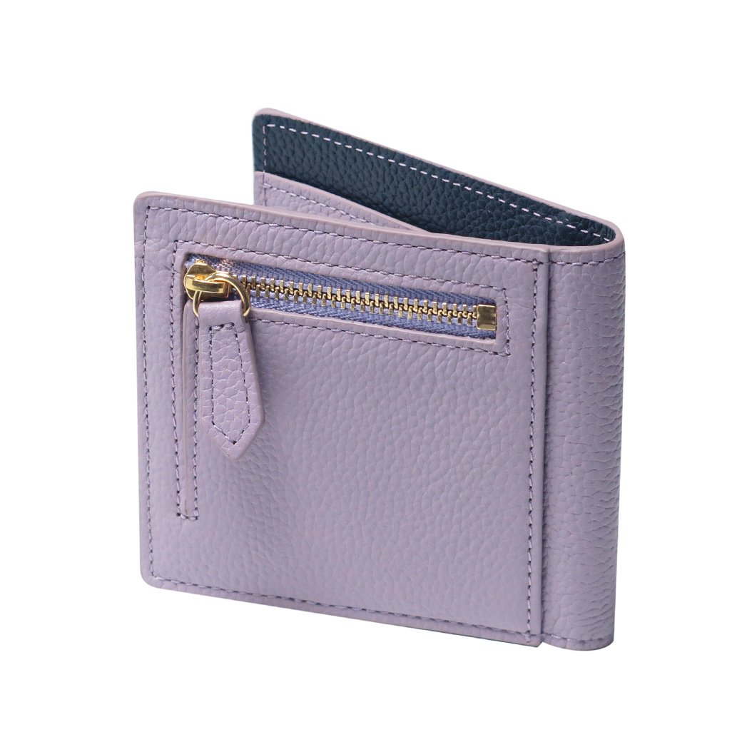 博多の森レザー 薄い財布 二つ折り財布 ファスナー レディース お札