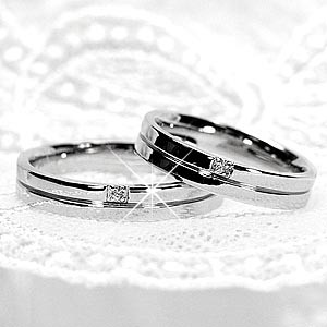 ペアリング 天然ダイヤンモンド 結婚指輪 k10ホワイトゴールド 10金