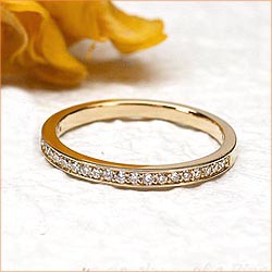 リング ハーフエタニティ ダイヤモンド0.15ct 結婚 k18ピンクゴールド