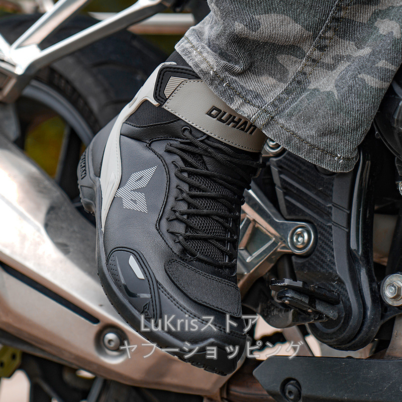 DUHAN レーシングブーツ メンズ　レディース バイク用靴　ツーリング　ライディンブーツ　ライディング　オートバイ　ショート 耐衝撃構造｜lukris-store｜13