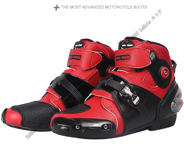 SALE! レーシングシューズ メンズ　バイク用靴　ツーリング　ライディンブーツ　ライディング　オートバイ　ショート　耐衝撃構造　黒赤白｜lukris-store｜03