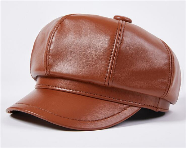 SALE！ 本革 八角帽子 メンズ レディース リアルレザー 男女兼用 秋冬