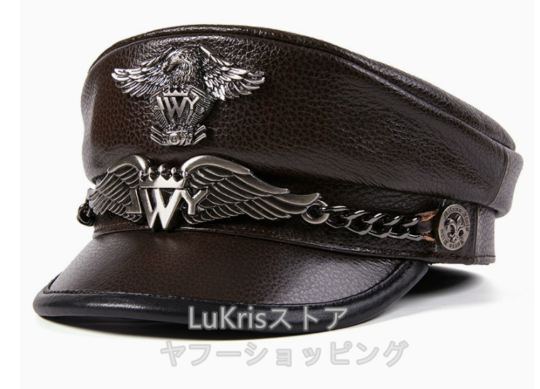 SALE！ 本革 マリンキャップ メンズ リアルレザー 帽子 レディース