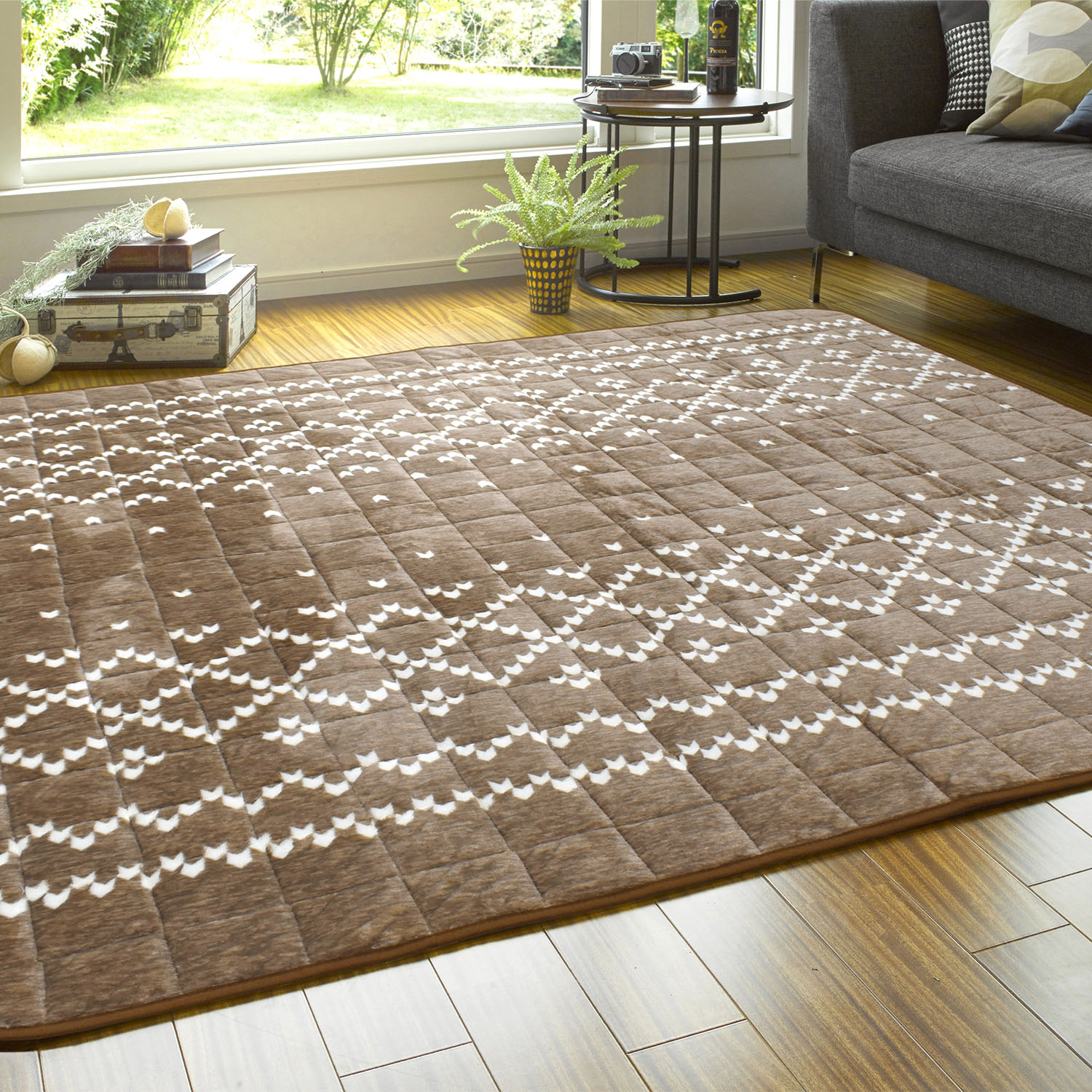 ラグ カーペット 洗える 2畳 180×180 おしゃれ 蓄熱 キルト ラグマット