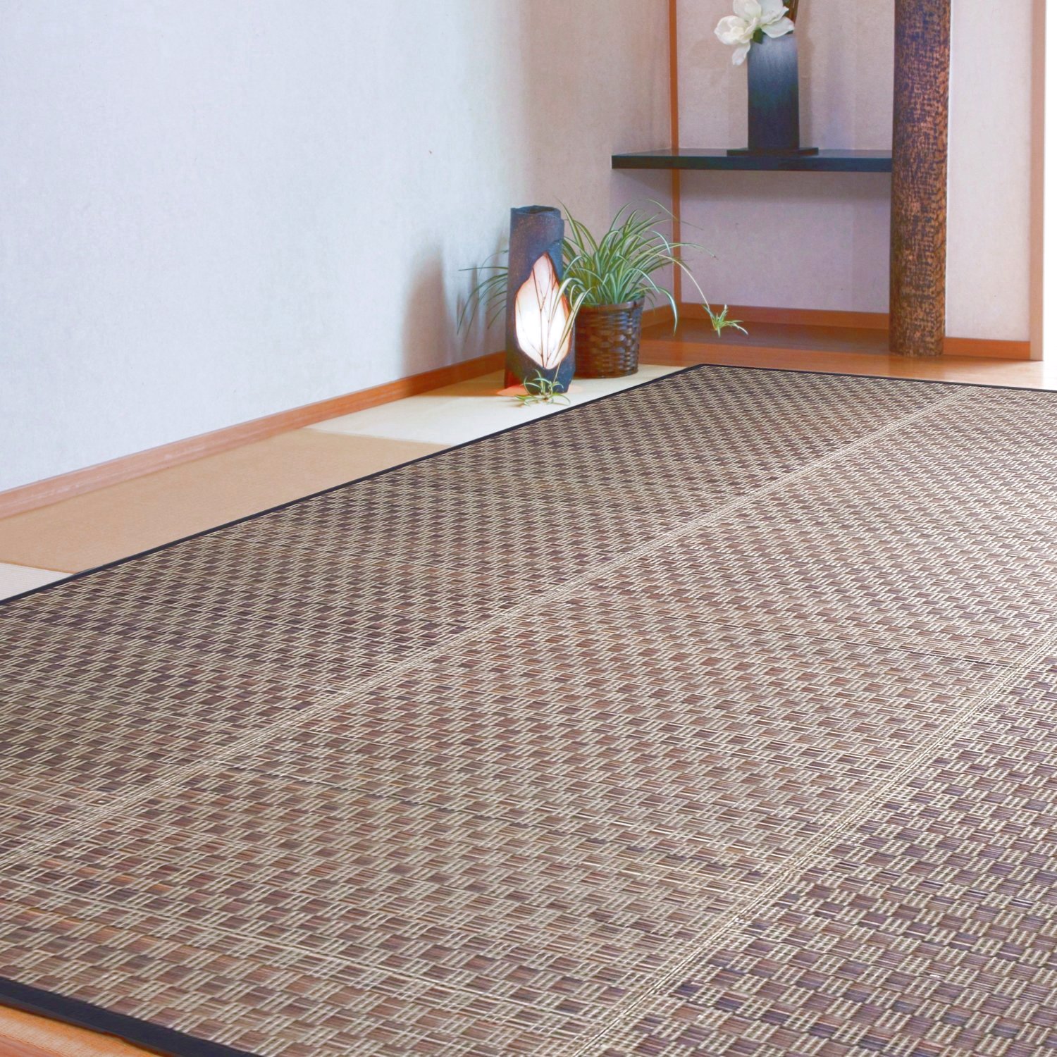 い草ラグ 3畳 180×230cm (夕凪 山城 和歌) スタイリッシュ ブラウン