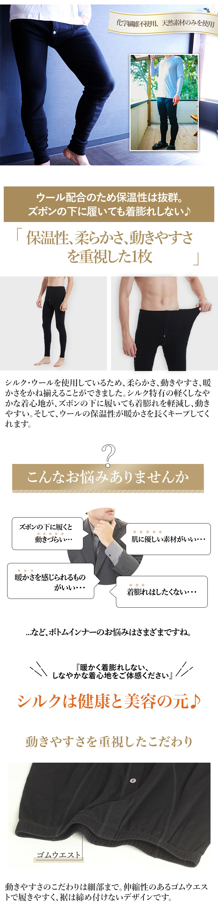 ルルルシルクYahoo!店 男性用シルクスパッツ