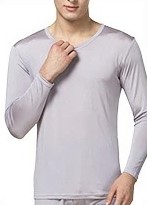 シルク100％肌着シャツ 長袖 インナーシャツ UVカット シルク肌着 メンズ 登山 セットアップ可...