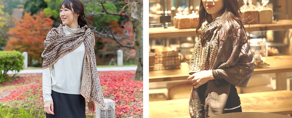 極上シルク100％ インドシルクスカーフ