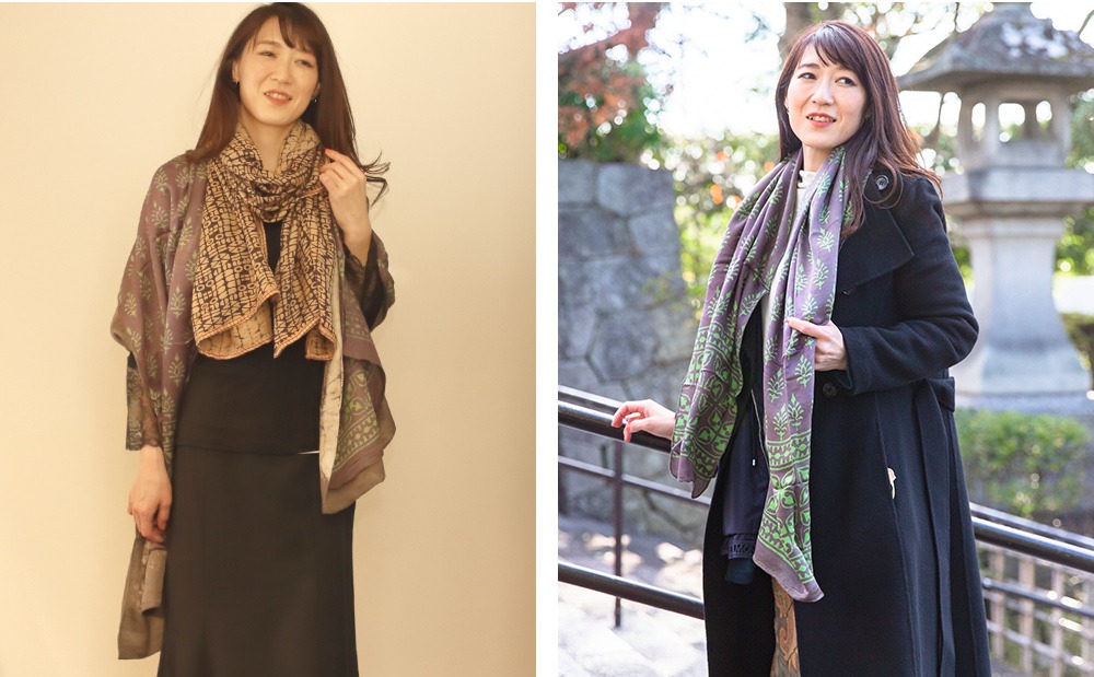 極上シルク100％ インドシルクスカーフ