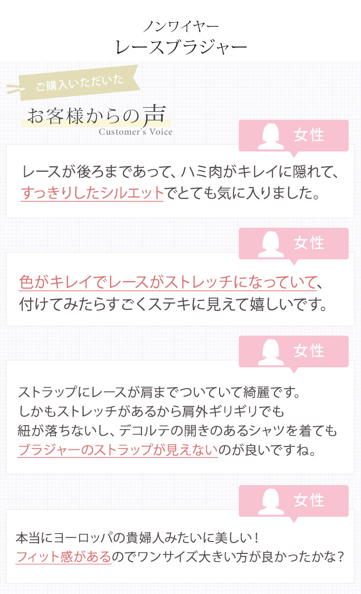 シルク100％ レース付きブラジャー