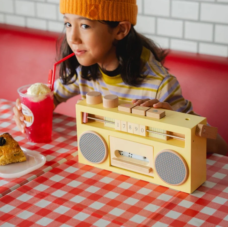 kiko 木製おもちゃ テープレコーダー ラジカセ型のおもちゃ 録音