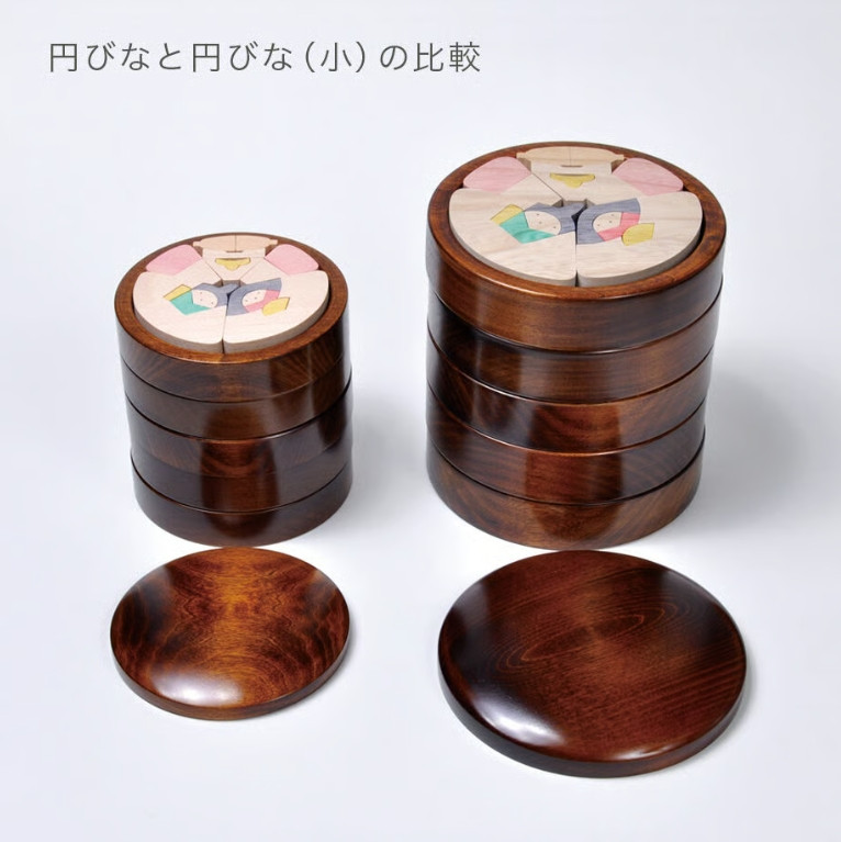 小黒三郎 組み木のひな人形 KH221 円びな五段飾り 小 普通垂幕 パズル