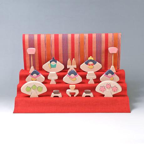 小黒三郎 組み木のひな人形 KH112 銀杏びな 垂幕もうせん付 ひなまつり