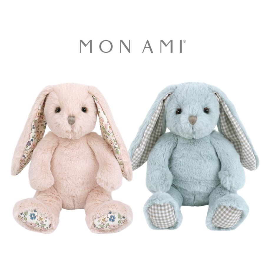 MON AMI 垂れ耳 うさぎ 花柄 ぬいぐるみ ホワイト ふわふわ フェイス