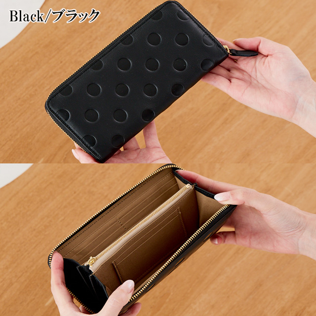 新品未使用品　なが財布　ドット柄　ブランド　レディース　アンジグネ　キャメル　C 新品未使用品 なが財布 ドット柄 ブランド レディース