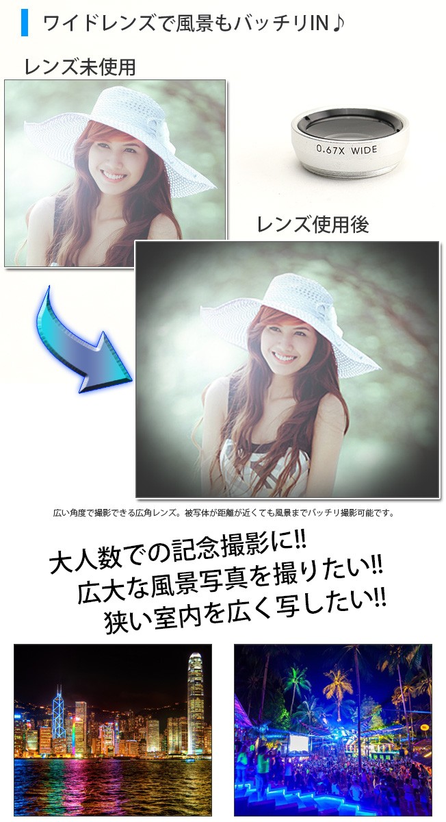 iPhone6 iPhone6s アイフォン6 カメラレンズ 広角/マクロ/魚眼/3種類