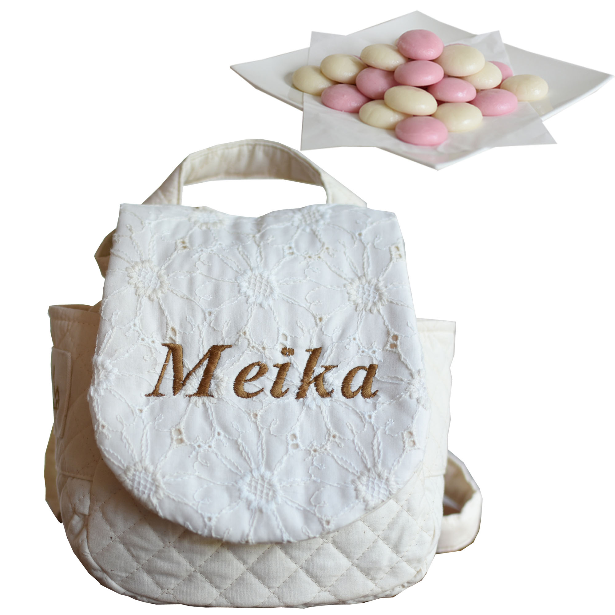 一升餅セット ベビーリュック 名入れ 一升餅リュック レース 1歳 誕生