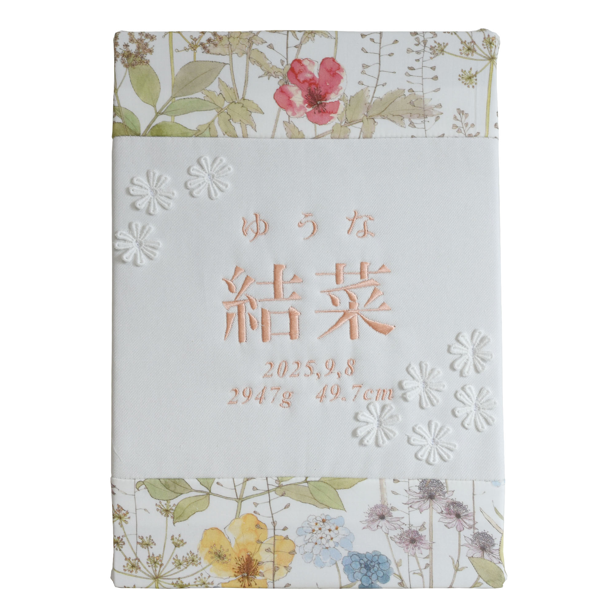 アートのような命名書 刺繍 名入れ 名前旗 赤ちゃん ベビー お七夜