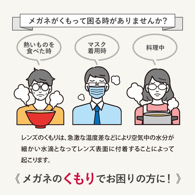 くもりにくいメガネ福袋 マスク着用時 料理時 飲食時 メガネのくもりを